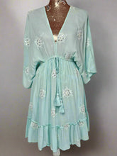 Load image into Gallery viewer, Gia Aqua Short Boho Dress