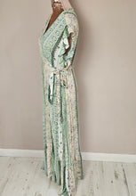 Load image into Gallery viewer, Esme Green Multi Colour Wrap Around Dress