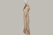 Load image into Gallery viewer, Thea Beige Multi Colour Wrap Round Dress
