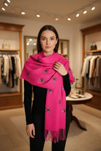 Load image into Gallery viewer, Hot Pink Soft Fringed Bee Scarf