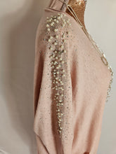Load image into Gallery viewer, Pink Soft knit Diamond and Pearl Detail Dress