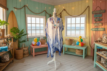 Load image into Gallery viewer, White and Royal Blue Kimono
