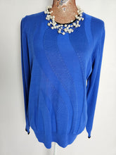 Load image into Gallery viewer, Soft Royal Blue Jewl Front Design Jumper 12/16
