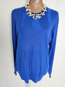 Soft Royal Blue Jewl Front Design Jumper 12/16