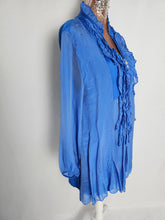 Load image into Gallery viewer, Royal Blue Silk Mix Tassel Top
