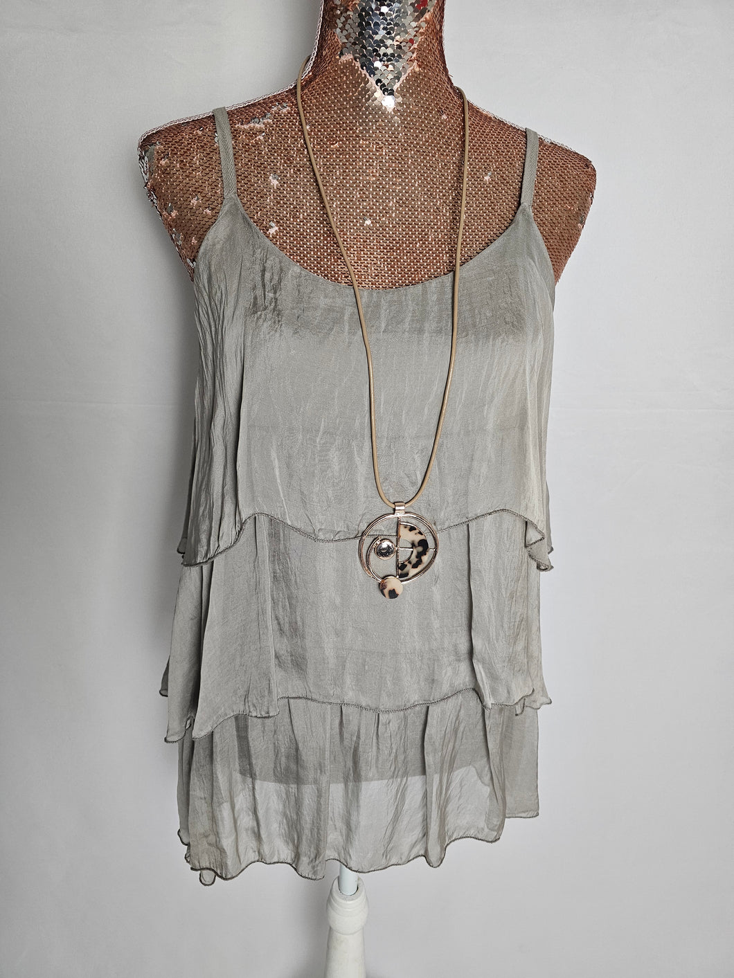 Mocha Silk layered CamI Top