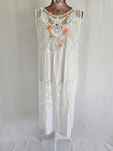 Load image into Gallery viewer, White Crochet And Lace Sleevless Dress

