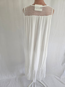 White Crochet And Lace Sleevless Dress