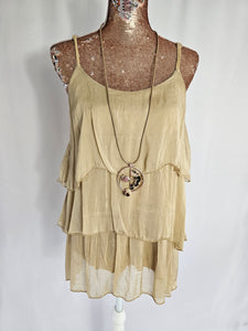 Gold Silk Layered Cami Top