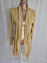 Load image into Gallery viewer, Gold Open Front Silk Mix Cardi
