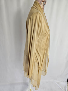 Gold Open Front Silk Mix Cardi