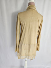 Load image into Gallery viewer, Gold Open Front Silk Mix Cardi
