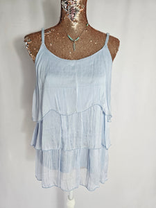 Baby Blue Silk Layered Cami Top