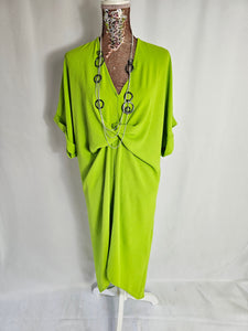 Lime Green Dress Knotted Front Design