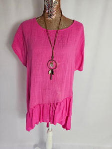 Fuchsia Frill Top