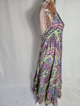 Load image into Gallery viewer, Halter Neck Purples, Green , Pink And Gold
