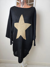 Load image into Gallery viewer, Black Gold Star Jumper
