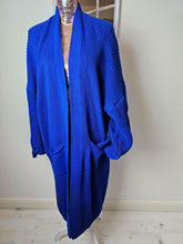 Load image into Gallery viewer, Royal Blue Chunky Knit Cardigan
