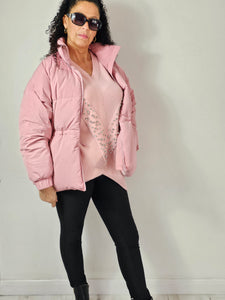 Pink Puffer Coat L