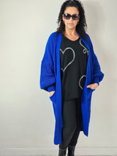 Load image into Gallery viewer, Royal Blue Chunky Knit Cardigan
