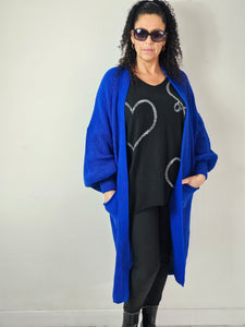 Royal Blue Chunky Knit Cardigan