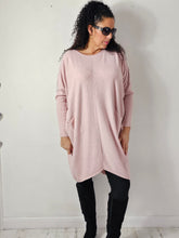 Load image into Gallery viewer, Soft Pink Pearl Sleeve Jumper Dress
