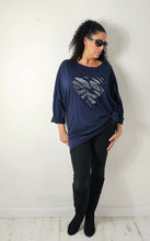 Load image into Gallery viewer, Navy Sequin Heart Top
