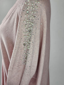 Soft Pink Pearl Sleeve Jumper Dress