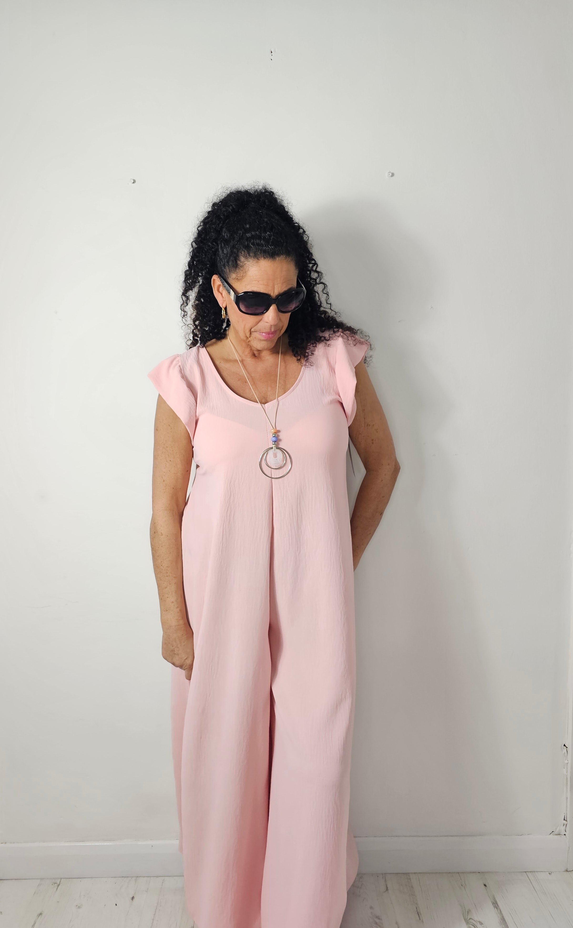Pink Flare Jumpsuit ClaireRebels