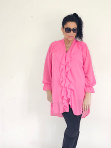 Beautiful Pink Front Frill Blouse