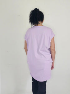 Lilac Short Sleeve Long T/Shirt