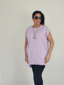 Lilac Short Sleeve Long T/Shirt