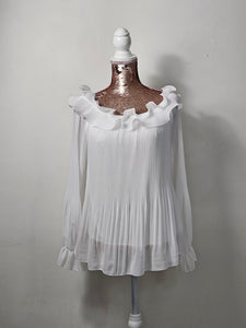 White Frill Shoulder Top