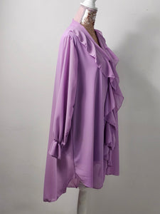 Lilac Front Frill Blouse