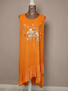 Orange Frill You Are My Love Dress