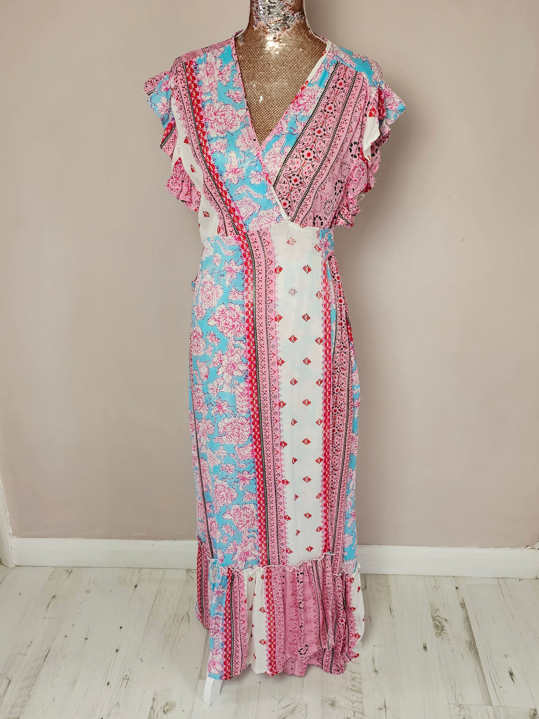 Poppy Multi Pinks Wrap Around Dress