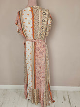 Load image into Gallery viewer, Thea Beige Multi Colour Wrap Round Dress
