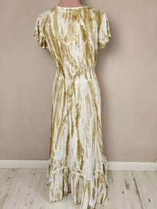 Beatrice Beige And White Maxi Dress