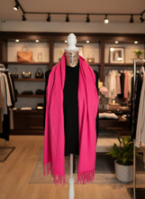 Load image into Gallery viewer, Hot Pink Soft Fringed Scarf
