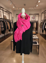 Load image into Gallery viewer, Hot Pink Soft Fringed Bee Scarf
