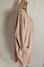 Load image into Gallery viewer, Pink Soft knit Diamond and Pearl Detail Dress
