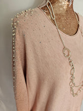 Load image into Gallery viewer, Pink Soft knit Diamond and Pearl Detail Dress
