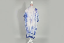 Load image into Gallery viewer, White and Royal Blue Kimono
