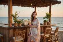 Load image into Gallery viewer, Beige And Brown Multicolour Kimono
