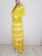 Load image into Gallery viewer, Italian Yellow And White Tie Dye Dress
