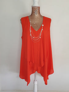 Orange frill Top