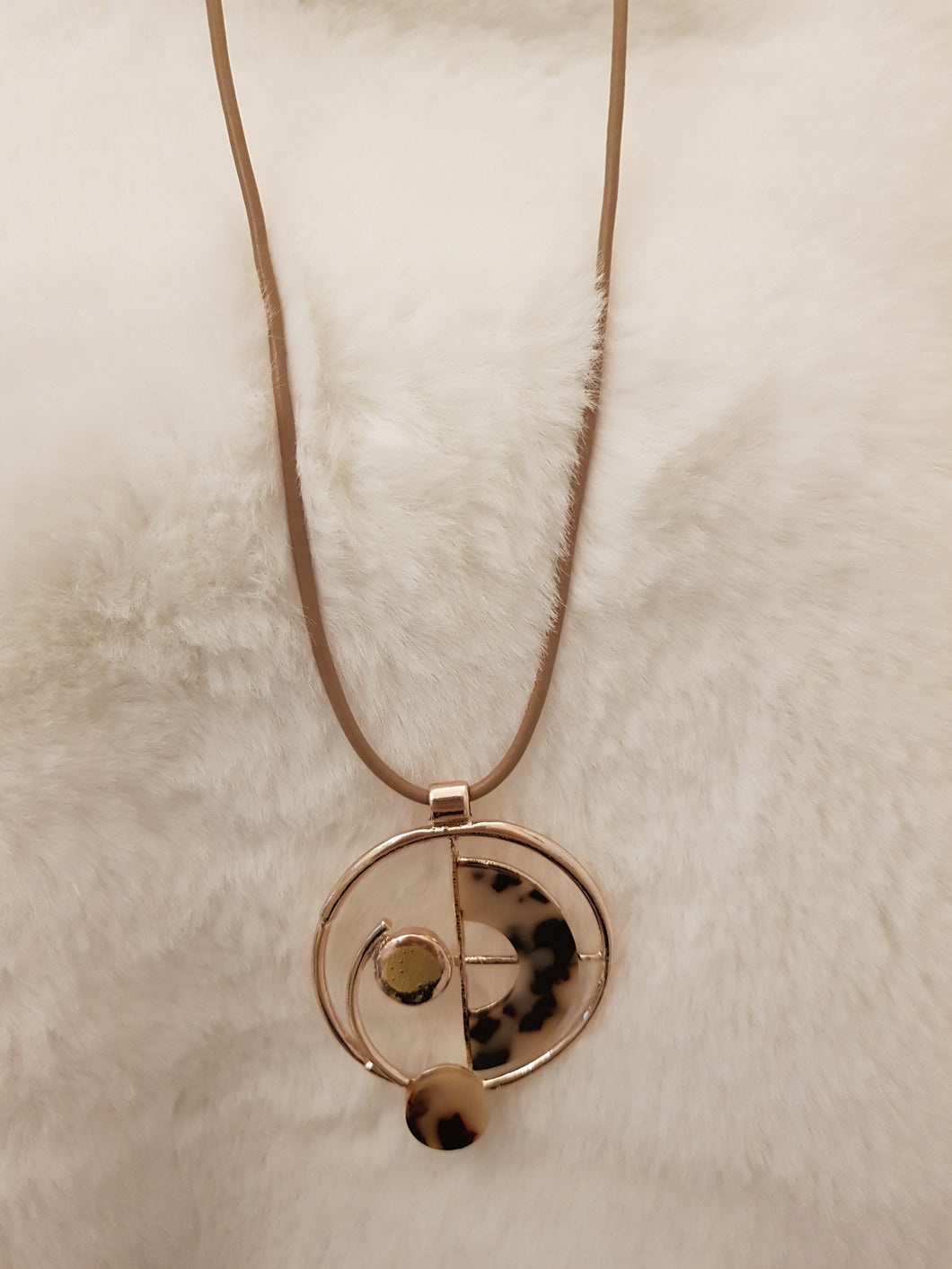 Animal Print and Rose Gold Effect Necklace