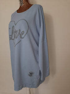 Italian Denim Blue Long Love Top