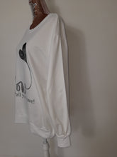 Load image into Gallery viewer, Italian White sequin Heart and Now Is All You Have Graphic Detail Top
