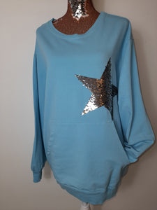 Italian Turquoise Star Sweat Top